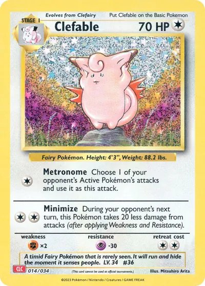 Clefable - Pokémon Trading Card Game Classic: Charizard - ilustração de Mitsuhiro Arita