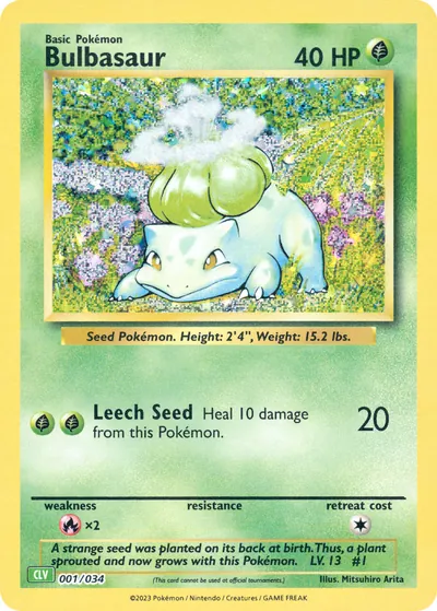 Bulbasaur - Pokémon Trading Card Game Classic: Venusaur - ilustração de Mitsuhiro Arita