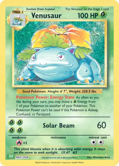 Venusaur - Pokémon Trading Card Game Classic: Venusaur - ilustração de Mitsuhiro Arita