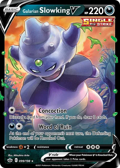 Slowking de Galar-V - Reinado Arrepiante - ilustração de Mitsuhiro Arita