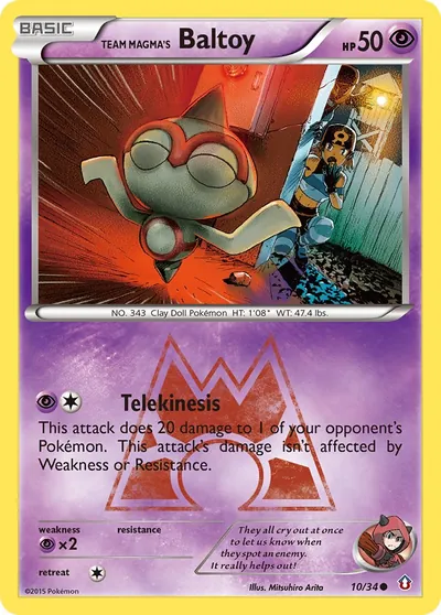 Baltoy da Equipe Magma - Crise Dupla - ilustração de Mitsuhiro Arita
