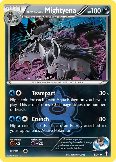 Mightyena da Equipe Aqua - Crise Dupla - ilustração de Mitsuhiro Arita