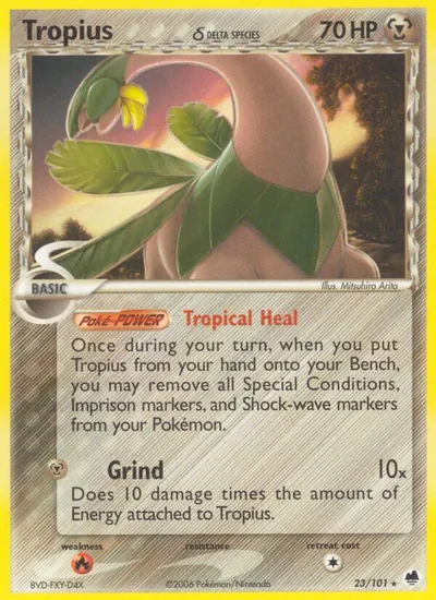 Tropius - Dragon Frontiers - ilustração de Mitsuhiro Arita
