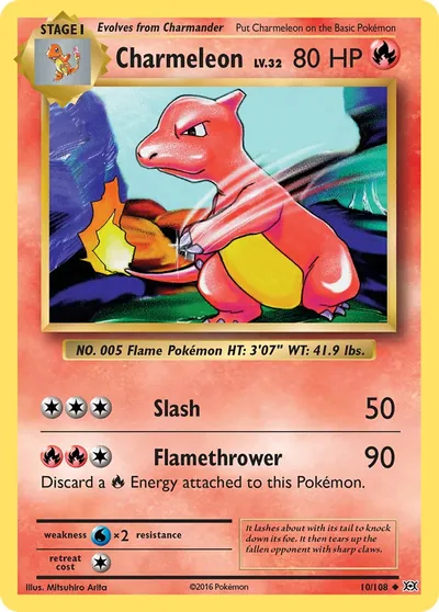 Charmeleon - Evoluções - ilustração de Mitsuhiro Arita