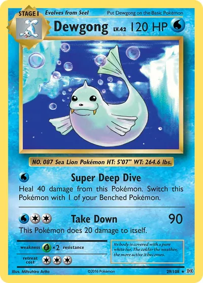 Dewgong - Evoluções - ilustração de Mitsuhiro Arita