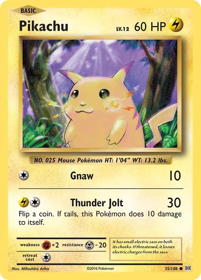 Pikachu - Evoluções - ilustração de Mitsuhiro Arita