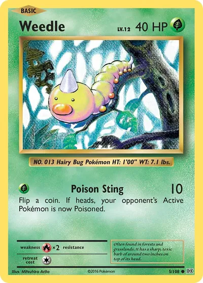 Weedle - Evoluções - ilustração de Mitsuhiro Arita