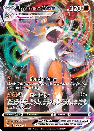 Lycanroc-VMAX - Céus em Evolução - ilustração de Mitsuhiro Arita