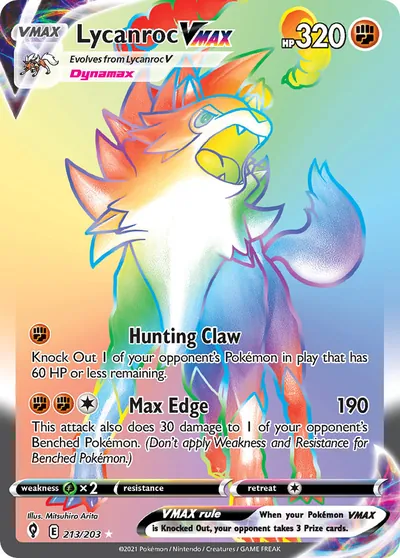Lycanroc-VMAX - Céus em Evolução - ilustração de Mitsuhiro Arita