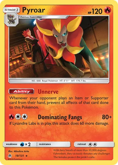 Pyroar - Luz Proibida - ilustração de Mitsuhiro Arita