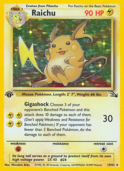Raichu - Fóssil - ilustração de Mitsuhiro Arita