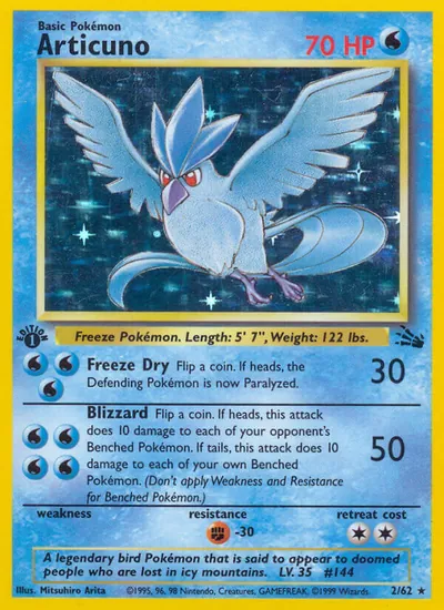 Articuno - Fóssil - ilustração de Mitsuhiro Arita