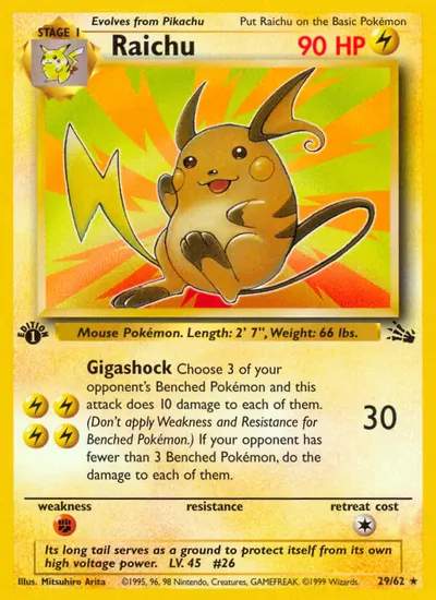 Raichu - Fóssil - ilustração de Mitsuhiro Arita