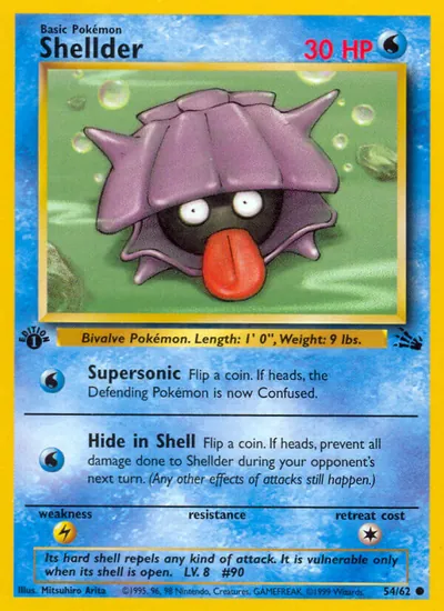 Shellder - Fóssil - ilustração de Mitsuhiro Arita