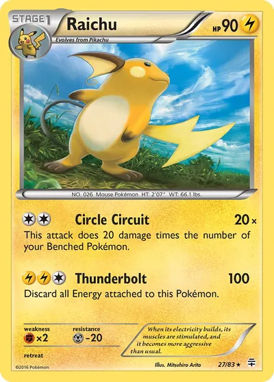Raichu - Gerações - ilustração de Mitsuhiro Arita