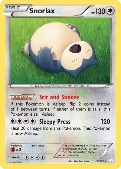Snorlax - Gerações - ilustração de Mitsuhiro Arita