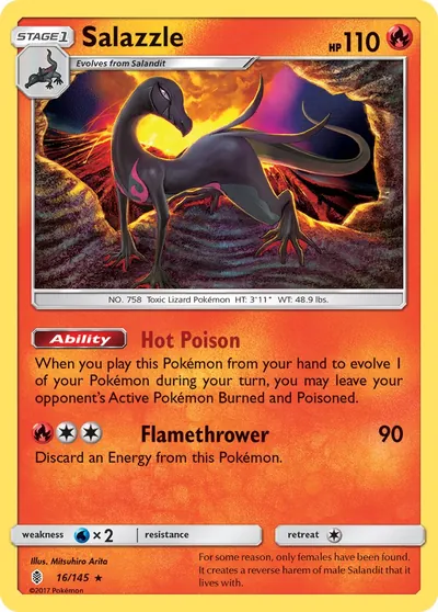 Salazzle - Guardiões Ascendentes - ilustração de Mitsuhiro Arita