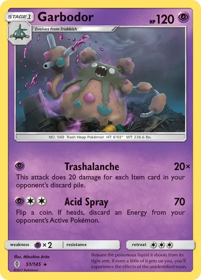 Garbodor - Guardiões Ascendentes - ilustração de Mitsuhiro Arita