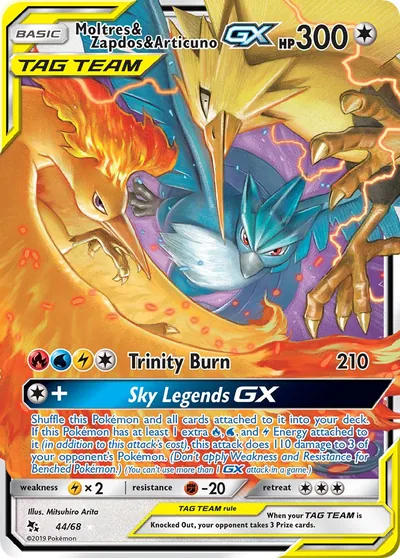 Moltres, Zapdos e Articuno-GX - Destinos Ocultos - ilustração de Mitsuhiro Arita