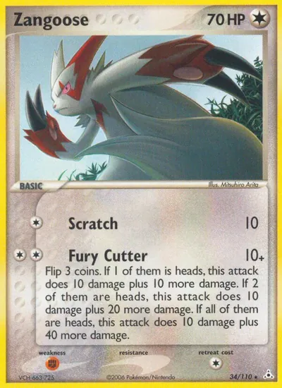 Zangoose - EX Holon Phantoms - ilustração de Mitsuhiro Arita