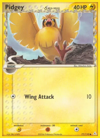 Pidgey - EX Holon Phantoms - ilustração de Mitsuhiro Arita