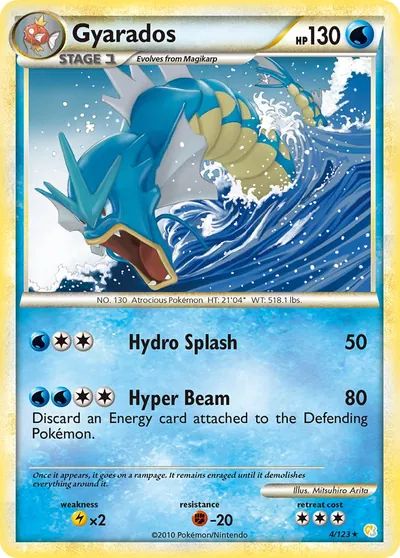 Gyarados - HeartGold SoulSilver - ilustração de Mitsuhiro Arita