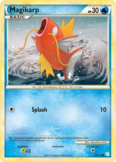 Magikarp - HeartGold SoulSilver - ilustração de Mitsuhiro Arita