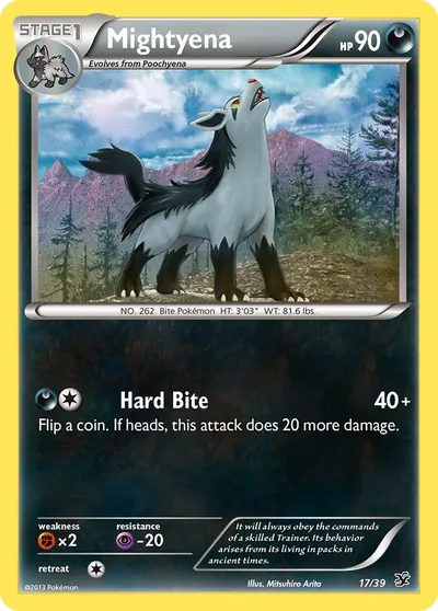 Mightyena - Conjunto para Iniciantes Kalos - ilustração de Mitsuhiro Arita
