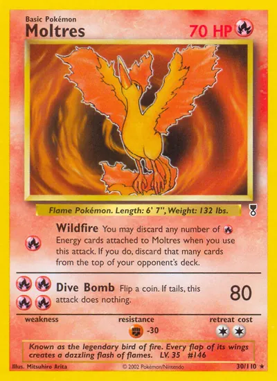 Moltres - Legendary Collection - ilustração de Mitsuhiro Arita