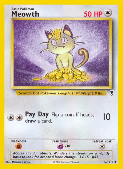 Meowth - Legendary Collection - ilustração de Mitsuhiro Arita