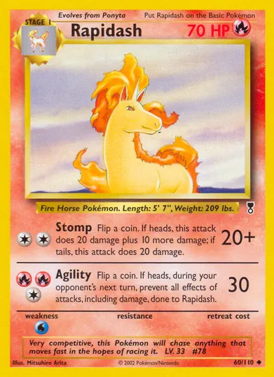 Rapidash - Legendary Collection - ilustração de Mitsuhiro Arita