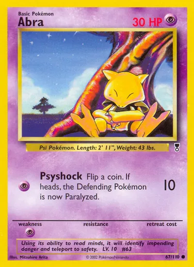 Abra - Legendary Collection - ilustração de Mitsuhiro Arita