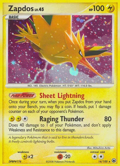 Zapdos - Majestic Dawn - ilustração de Mitsuhiro Arita