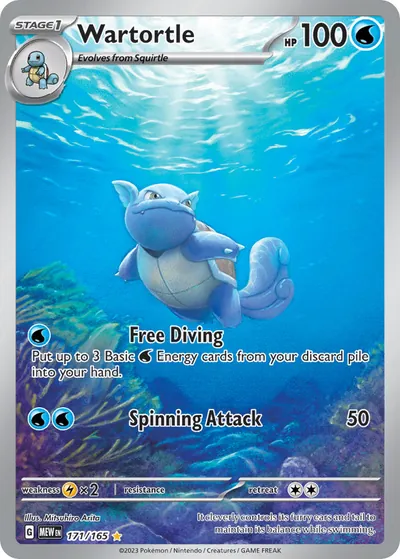 Wartortle - 151 - ilustração de Mitsuhiro Arita