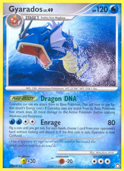 Gyarados - Tesouros Misteriosos - ilustração de Mitsuhiro Arita