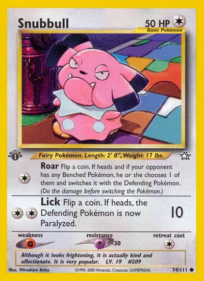 Snubbull - Neo Genesis - ilustração de Mitsuhiro Arita