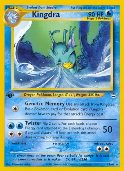 Kingdra - Neo Revelation - ilustração de Mitsuhiro Arita