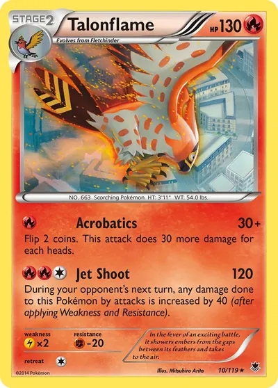 Talonflame - Força Fantasma - ilustração de Mitsuhiro Arita