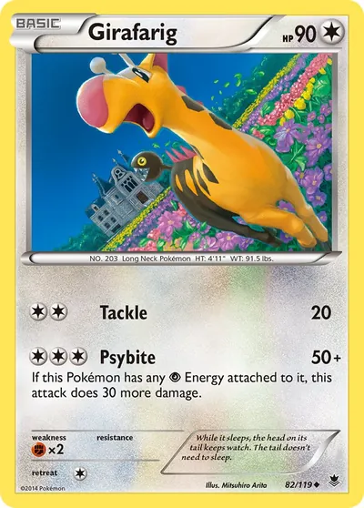Girafarig - Força Fantasma - ilustração de Mitsuhiro Arita