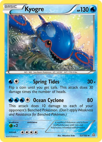 Kyogre - Conflito Primitivo - ilustração de Mitsuhiro Arita