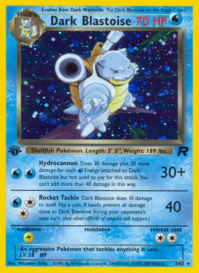 Dark Blastoise - Team Rocket - ilustração de Mitsuhiro Arita