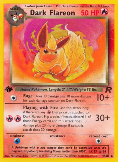Dark Flareon - Team Rocket - ilustração de Mitsuhiro Arita