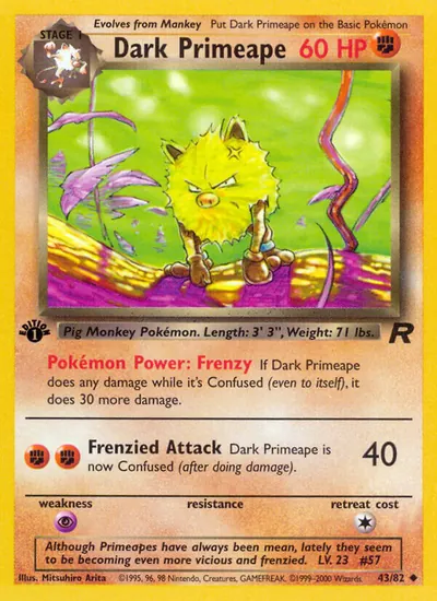 Dark Primeape - Team Rocket - ilustração de Mitsuhiro Arita