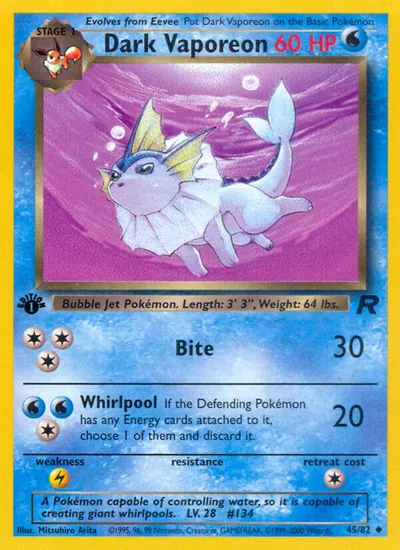 Dark Vaporeon - Team Rocket - ilustração de Mitsuhiro Arita