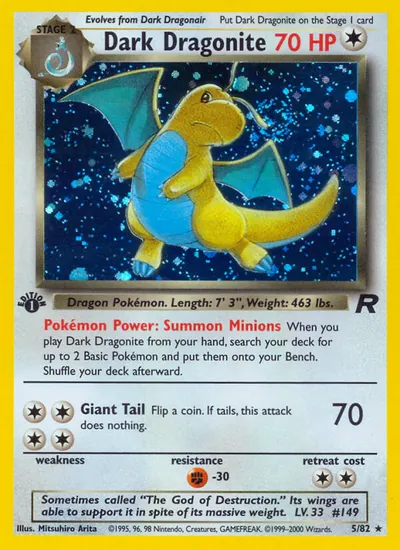 Dark Dragonite - Team Rocket - ilustração de Mitsuhiro Arita