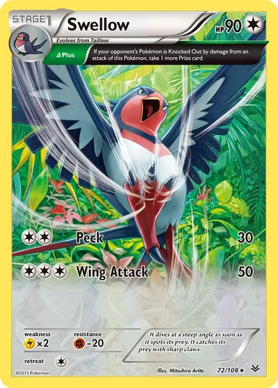 Swellow - Céus Estrondosos - ilustração de Mitsuhiro Arita