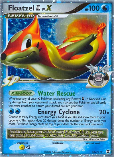 Floatzel GL LV.X - Rising Rivals - ilustração de Mitsuhiro Arita