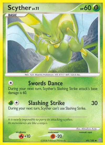 Scyther - Stormfront - ilustração de Mitsuhiro Arita