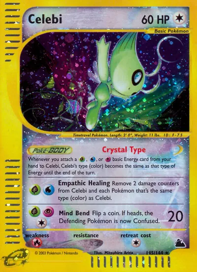 Celebi - Skyridge - ilustração de Mitsuhiro Arita