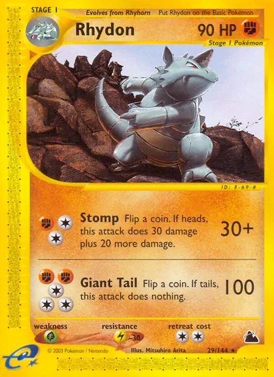 Rhydon - Skyridge - ilustração de Mitsuhiro Arita